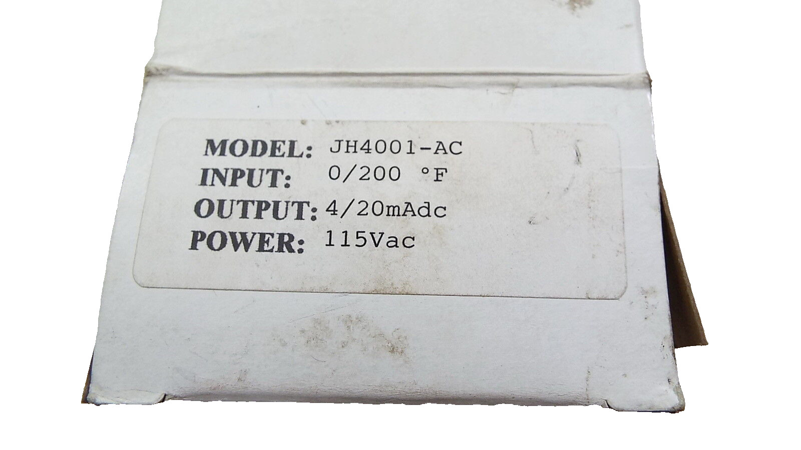 JH TECHNOLOGY JH4001-AC RTD RESISTANCE THERMOMETER INPUT TRANSMITTER NIB