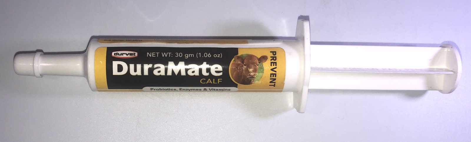 New Durvet DuraMate Calf Prevent 30 Gram Syringe Probiotics Cattle Livestock