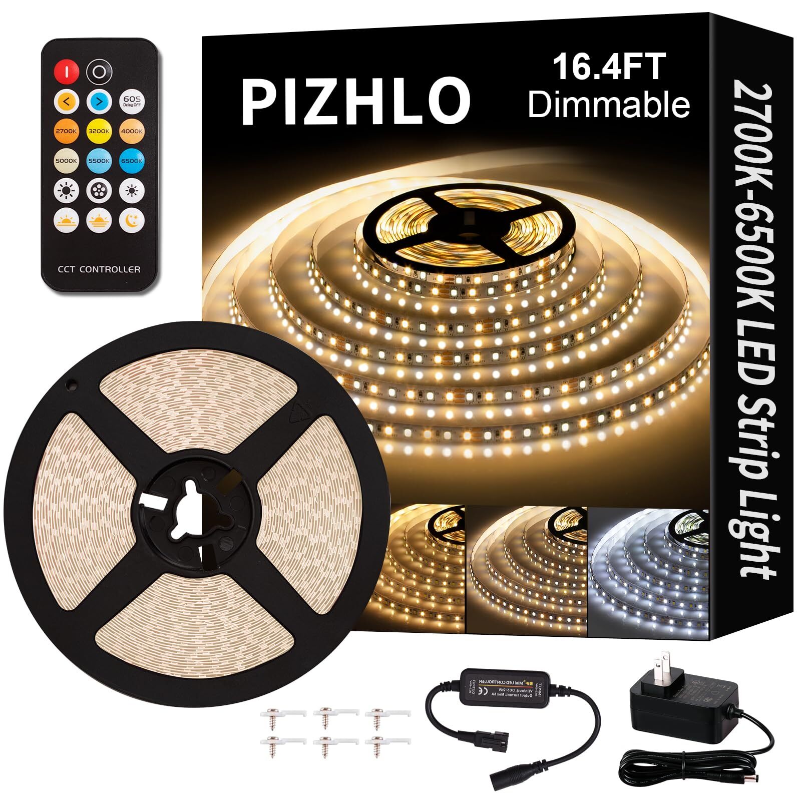 Led Strip Lights Upgraded 16.4ft Dimmable 2700k6500k Led Light Strips With Remot