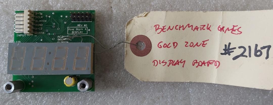 BENCHMARK GOLD ZONE Arcade Game DISPLAY Board (2167)