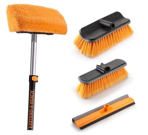 14 Foot Exterior House Cleaning Brush Set with 5-8 ft Extension Pole // 8 feet
