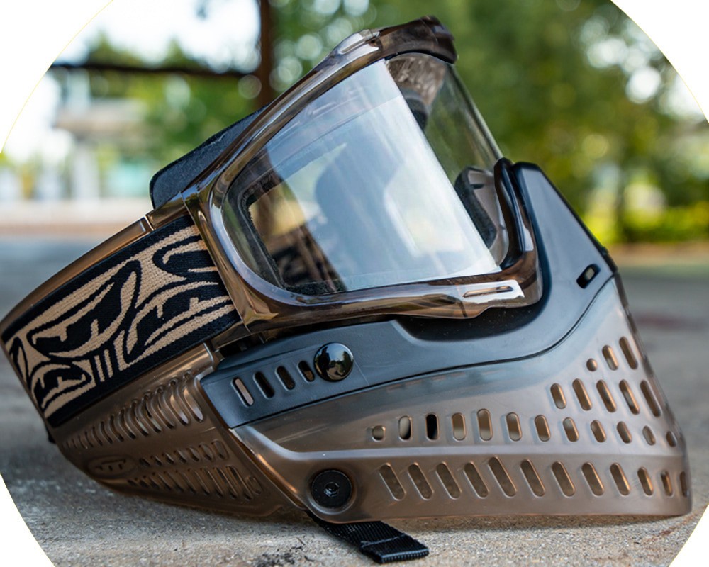 JT ProFlex Paintball Mask - Doodoo Brown Ice Dark w/ Clear Lens