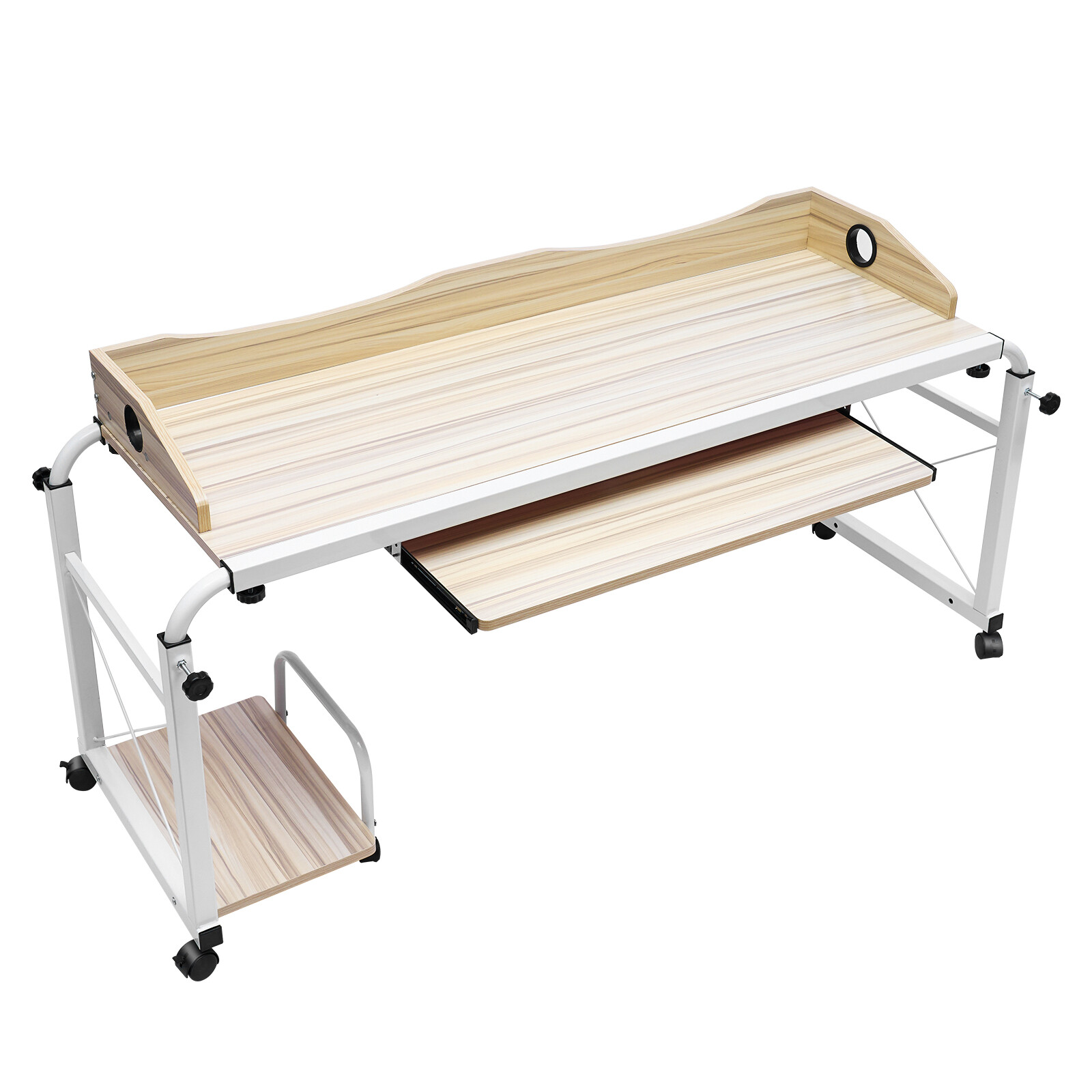 Mobile Adjustable Home Office Desk - Cross-Bed Stretchable & Movable Design