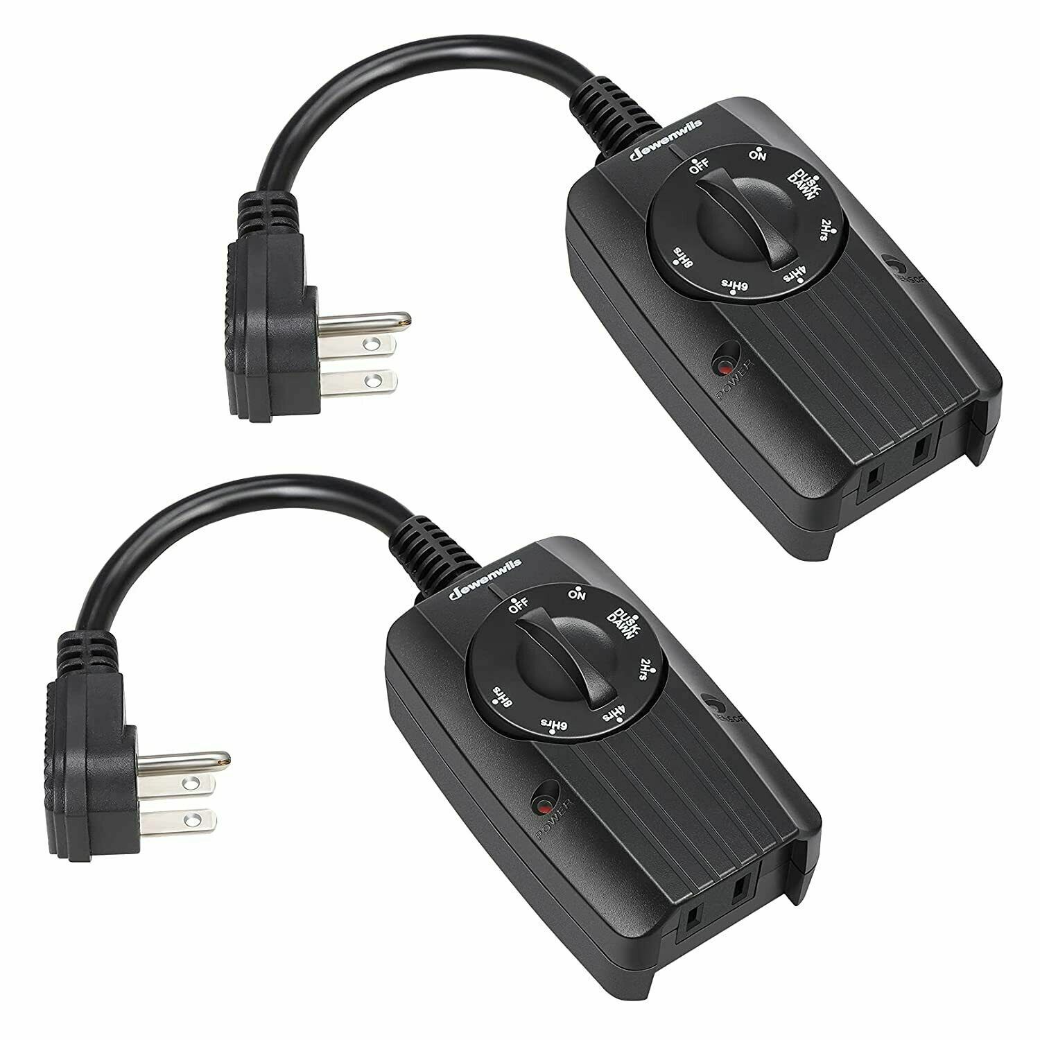 DEWENWILS Plug in Countdown Light Sensor Outlet Timer Dusk to Dawn 2/4/6/8 hours