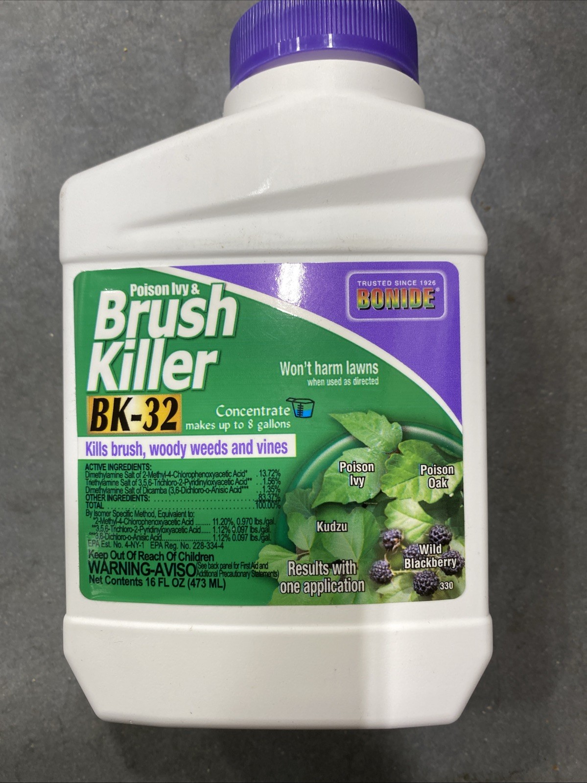 BK-32 Poison Ivy and Brush Killer (16oz) For Poison Ivy Poison Oak + Makes 8 Gal