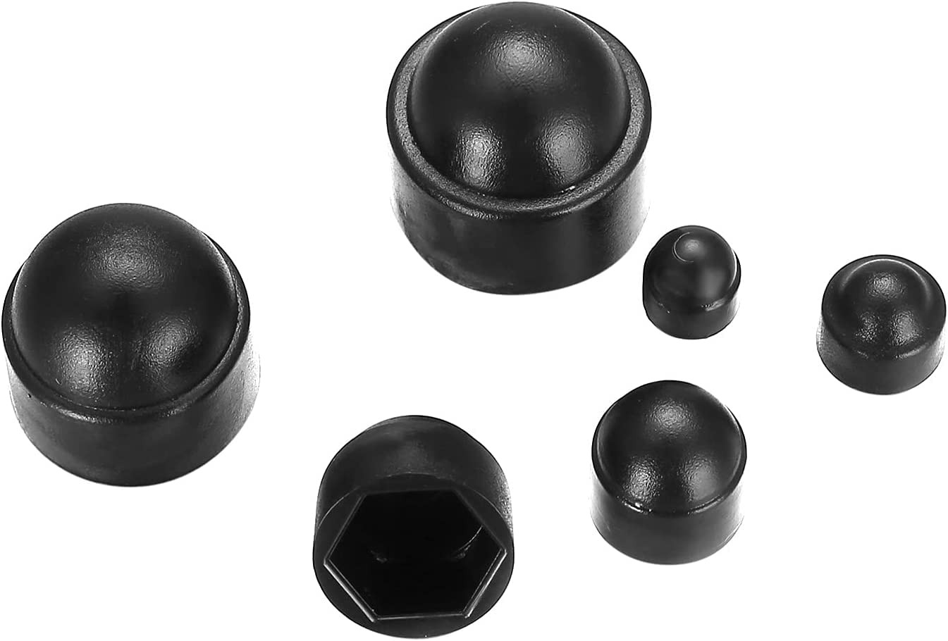 145 Pcs Screws Bolt Covers Caps, Hex Head Dome Covers, Plastic Black