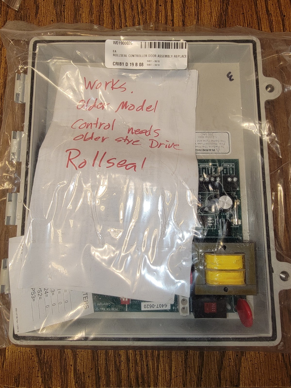 Rollseal SC-325 Controller Door Assembly Replacement 6407-0618