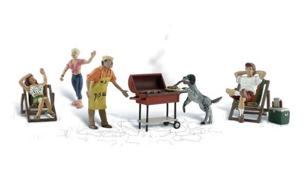 NEW Woodland Scenics Backyard BBQ HO Train Figures A1929