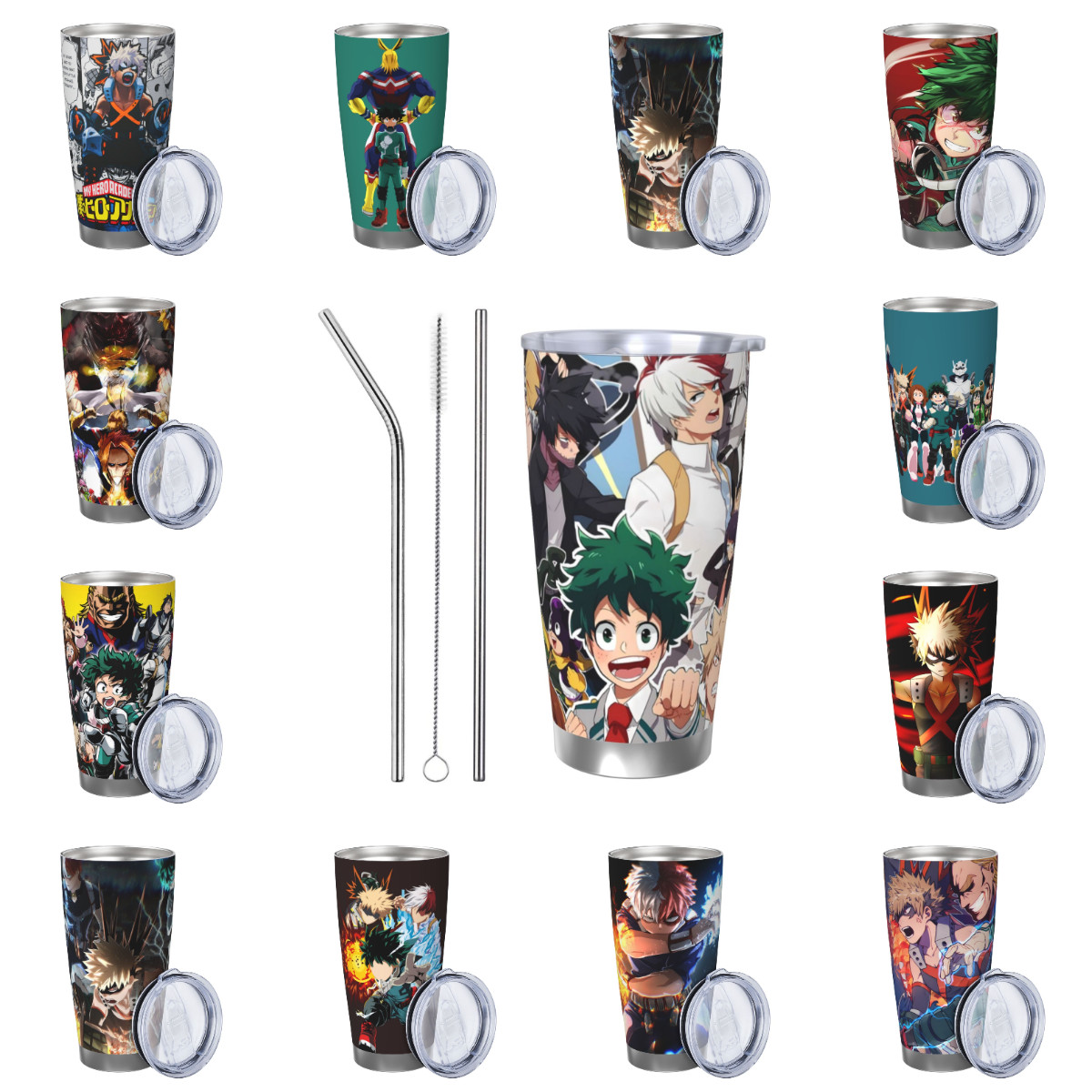 My Hero Academia Anime 20oz Insulated Tumbler Stainless Steel Vacuum Coffee Cup
