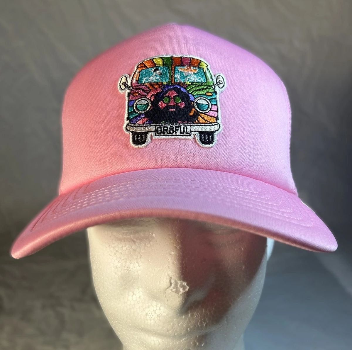 Grateful Dead "Jerry Peace Bus" Foam Trucker - Pink