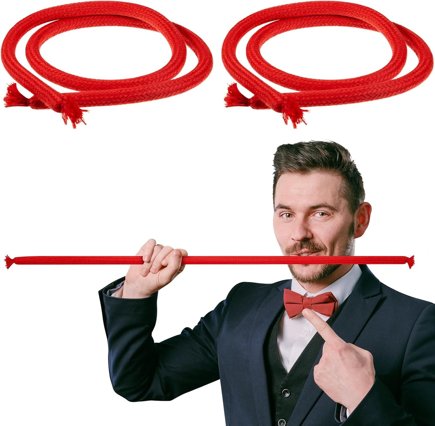 2 Pcs Magic Trick Rope Tricks Stiff Flexible Comedy Stage Close...