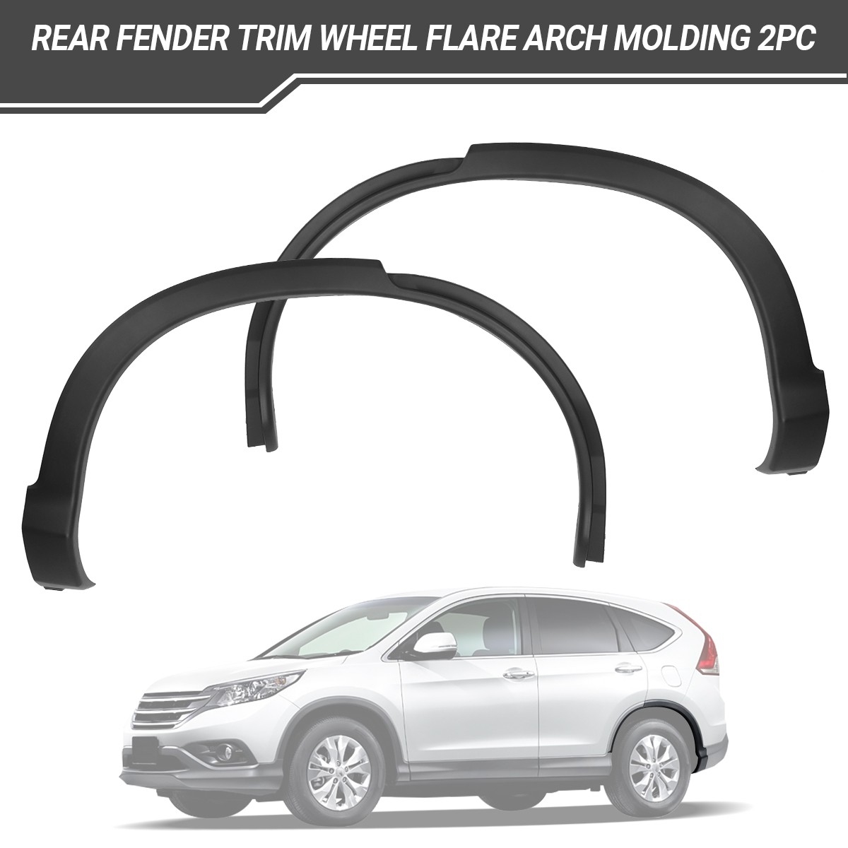 2pc Rear Fender Trim Wheel Flare Arch Molding Fits Honda CRV CR-V 2012-2016