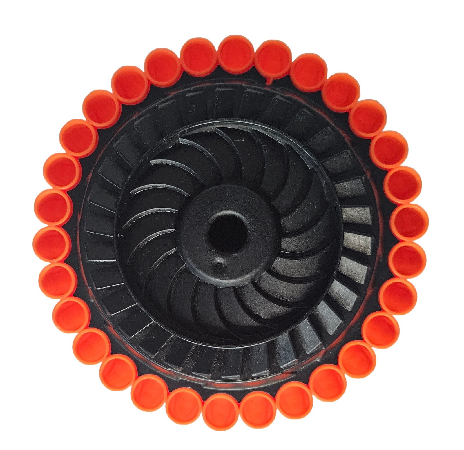 Nerf Gun Compatible 30 Dart Drum Barrel Magazine Compartment Black And Orange