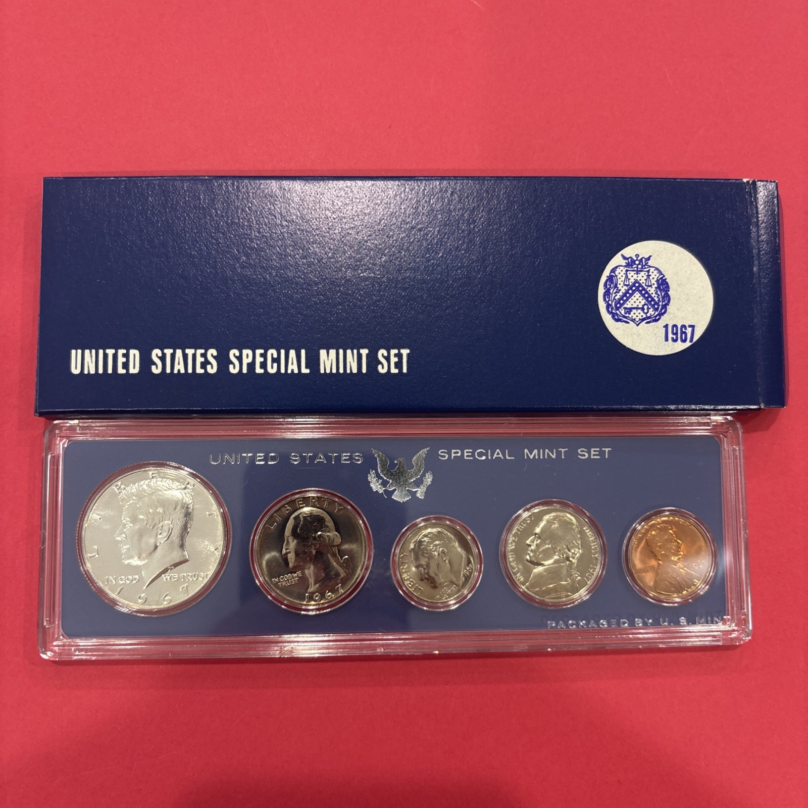 1967 United States Complete 5 Coin Special Mint Set SMS in clean Nice OGP A+++