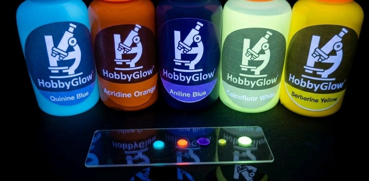 HobbyGlow Fluorescence Collection ,Full 5 Reagent Staining Suite (30ml Each)