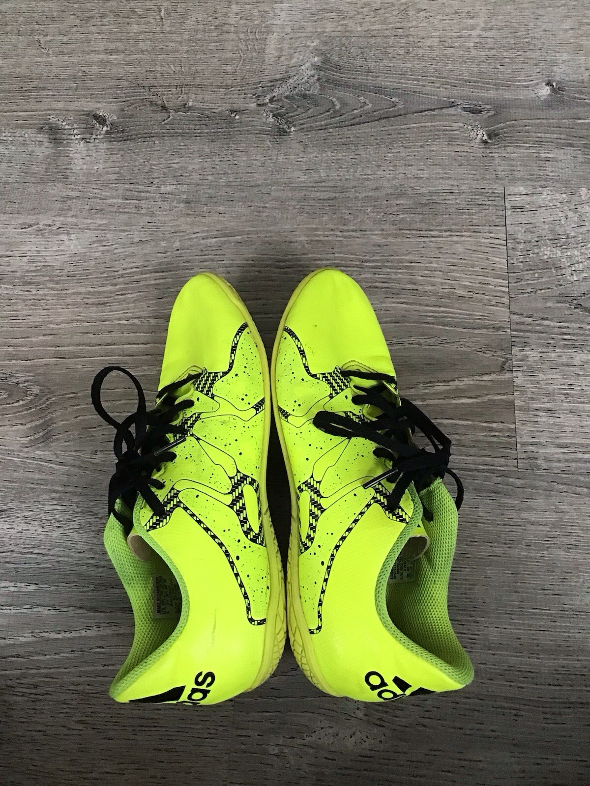 ADIDAS Mens Size 6 X 15.4 IN B32938 Yellow Black Indoor Soccer Shoes Cleats