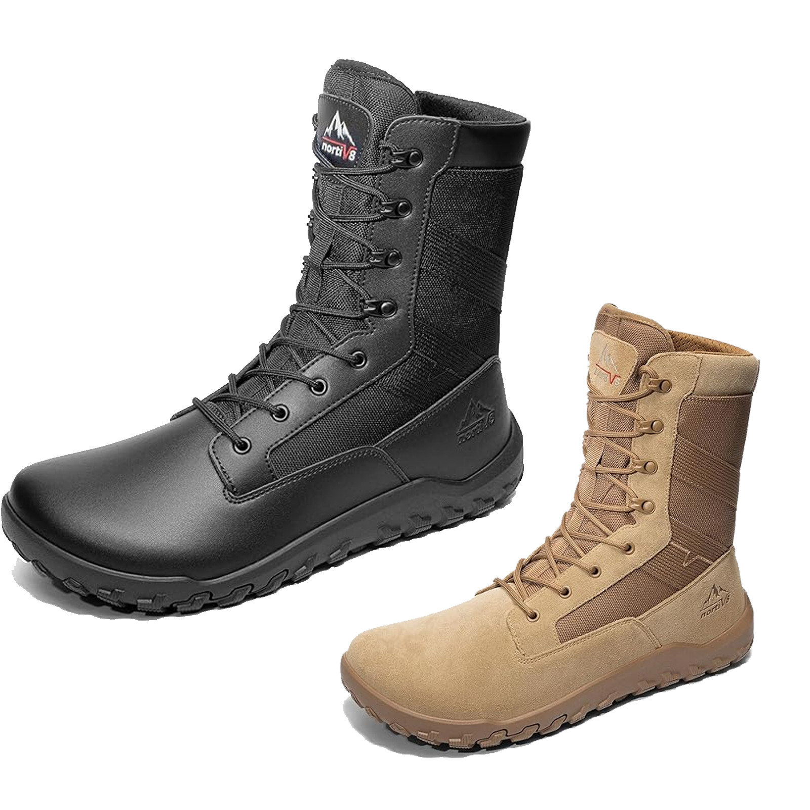 NORTIV 8 Men's Wide Toe Box Barefoot Military Tactical Boots Combat Boots