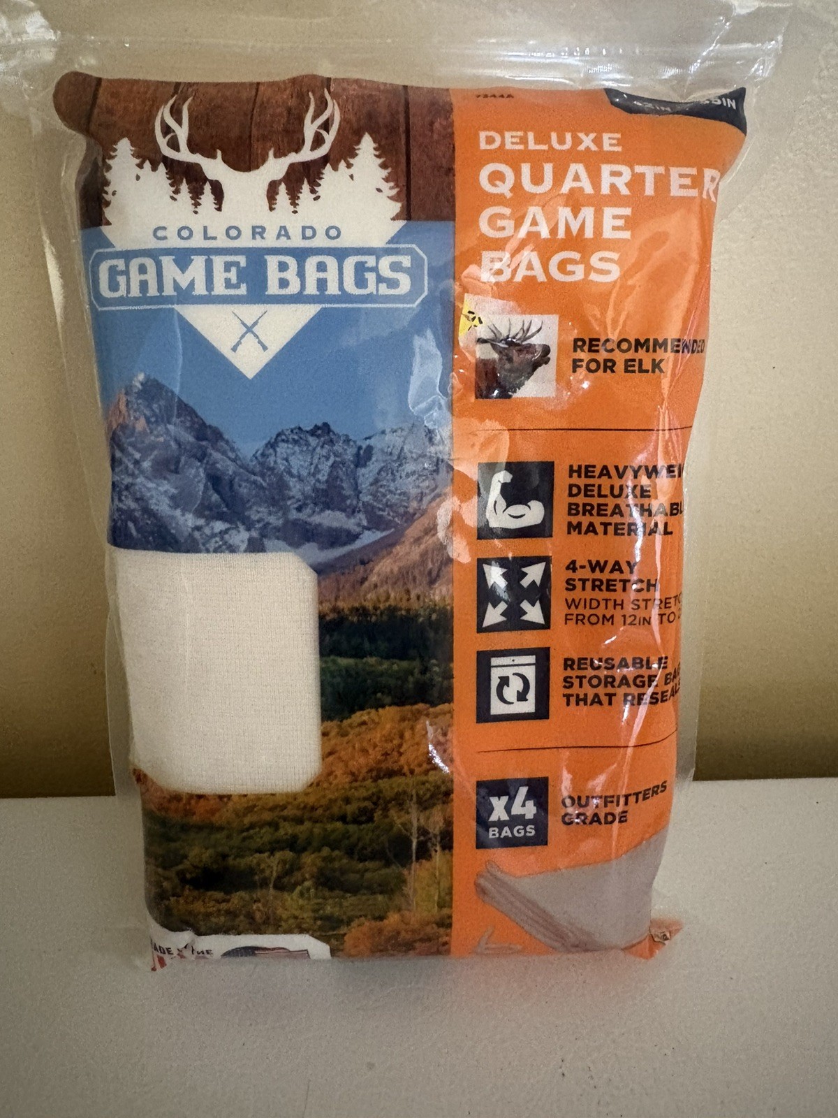 Lot of 4 Allen Colorado Deluxe Quarter Elk Game Bags Heavyweight Reusable