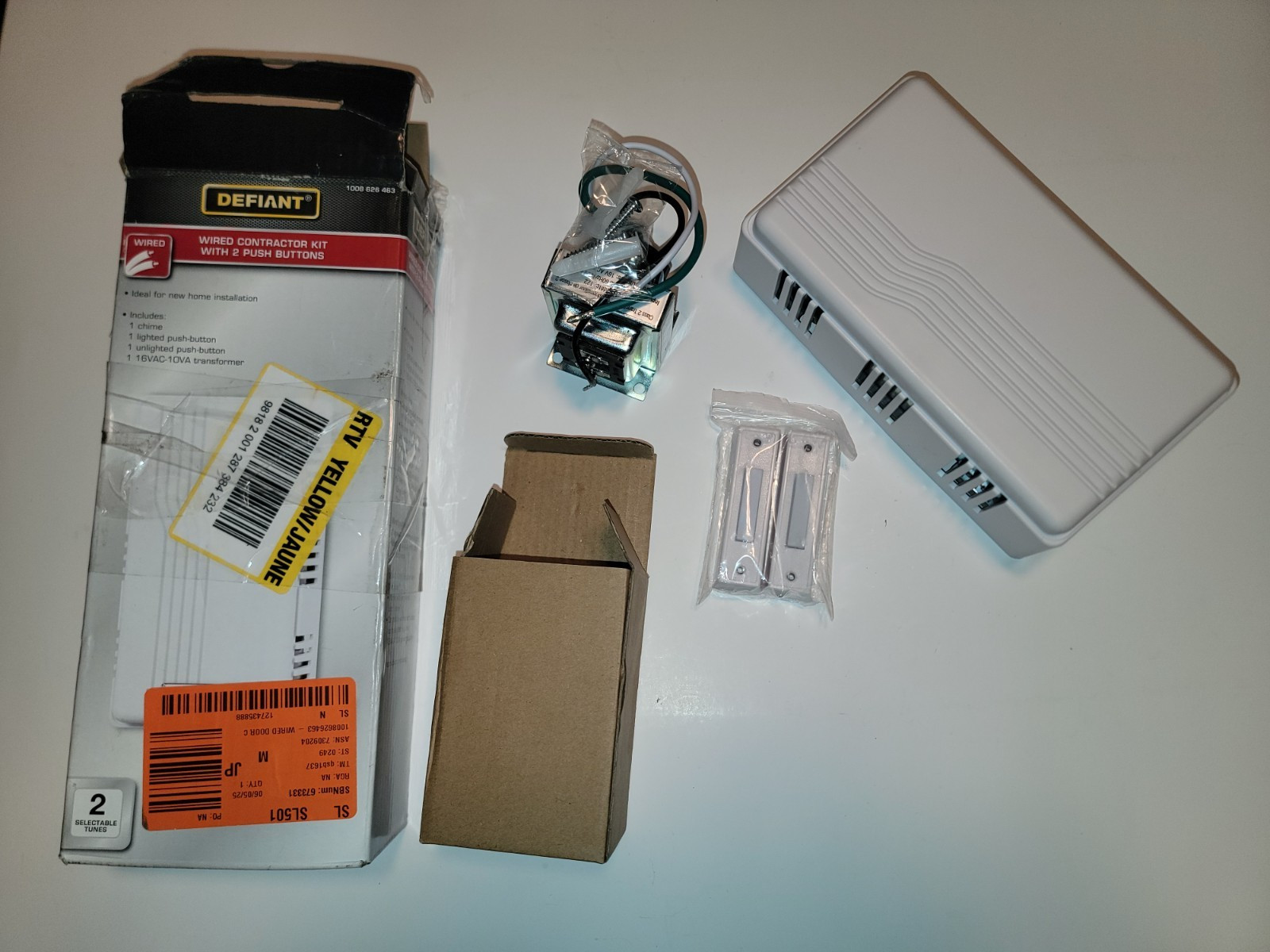 Defiant Wired Contractor Doorbell Kit with 2 Wired Push Buttons
