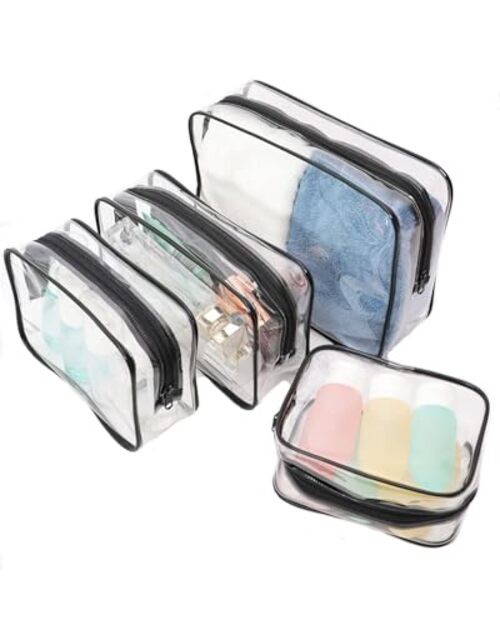 Buminee Clear Toiletry Bag, TSA Approved Travel Toiletry Bag, Water black
