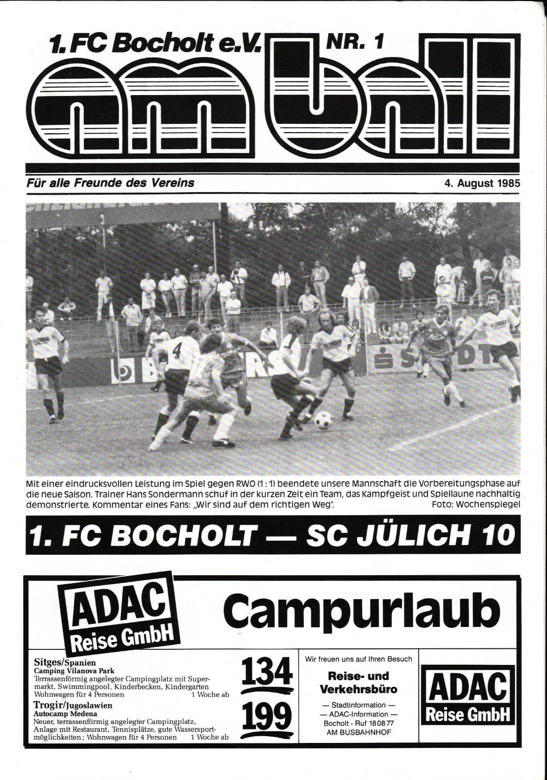 Ol 85/86 1. Fc Bocholt - Sc Jülich 1910, 04.08.1985