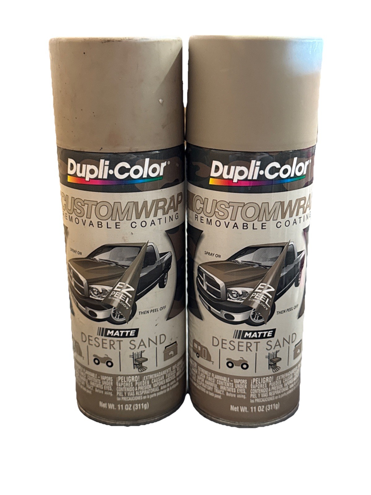 (2) DupliColor CustomWrap Removable Spray Coating Matte Desert Sand 11oz
