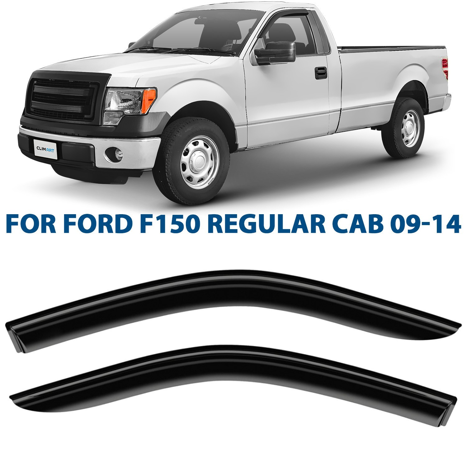 Rain Guards Vent Visors Shade for 09-14 Ford F-150 Regular Cab SHATTERPROOF