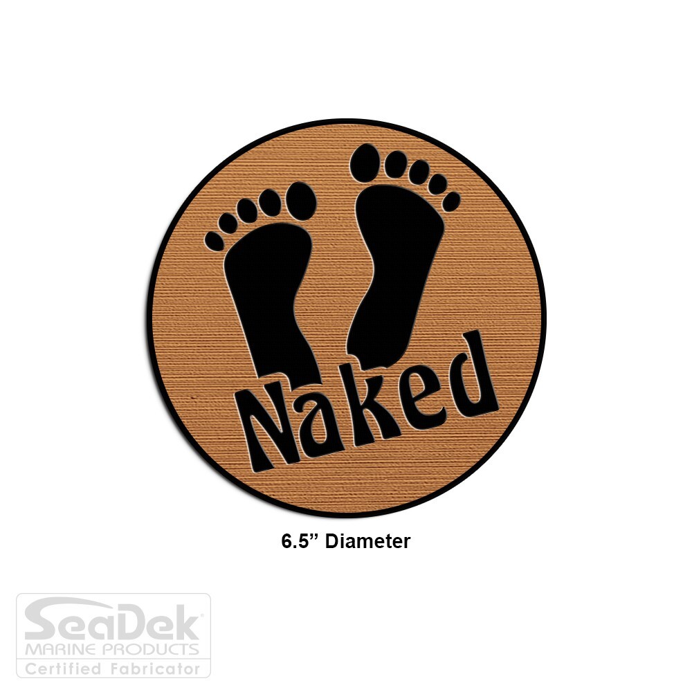 SeaDek Boat Step Pad - NonSkid Stick On - Mocha-Black - 6.5" Naked Feet Circle