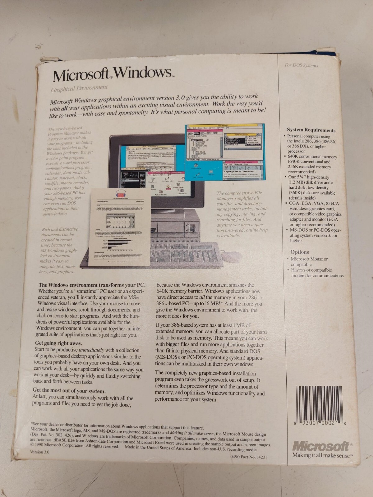 Vintage Microsoft Windows 3.0 For DOS 5.25" Disk + bonus