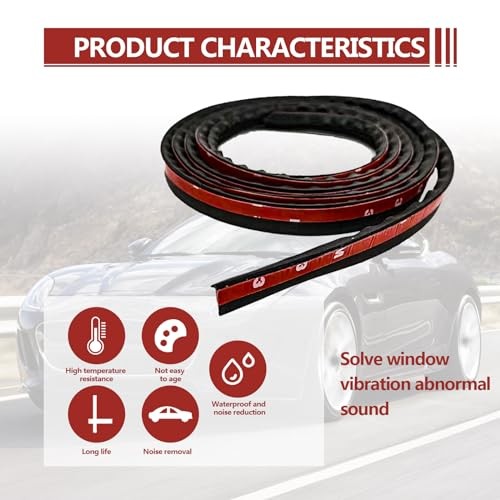 Universal Car Window Rubber Seal Strip, V-Shaped Car Windshield Edge Moulding