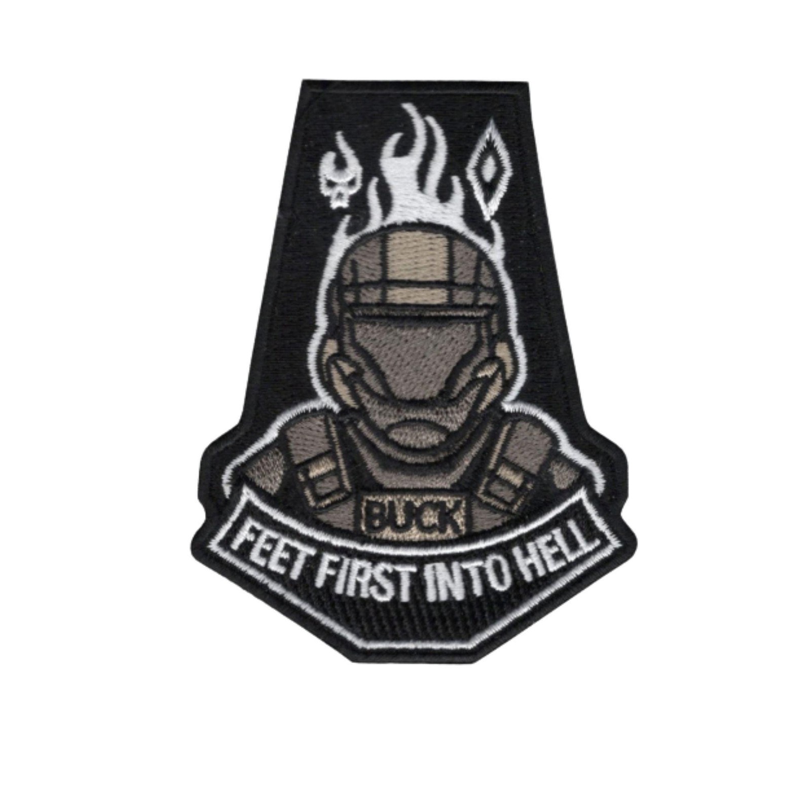 ODST Buck Feet First Skull Hook Fastener Patch 3.5x2.5 Inch
