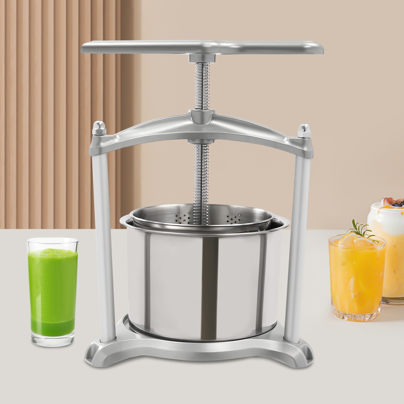 Stainless Steel Fruit Frame Press 6L Cheese Juice Wine Making Home Brew  US~