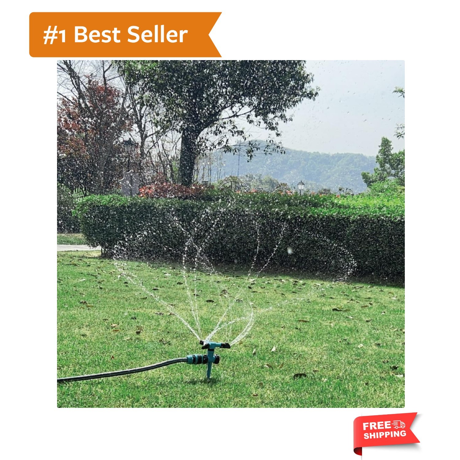 360-Degree Rotating Lawn Sprinkler - Covers 1,000 Sq. Ft. Efficiently
