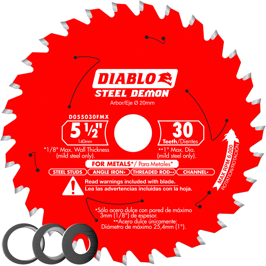 5‑1/2 in. x 30 Tooth Steel Demon Metal Cutting Saw Blade, D055030FMX
