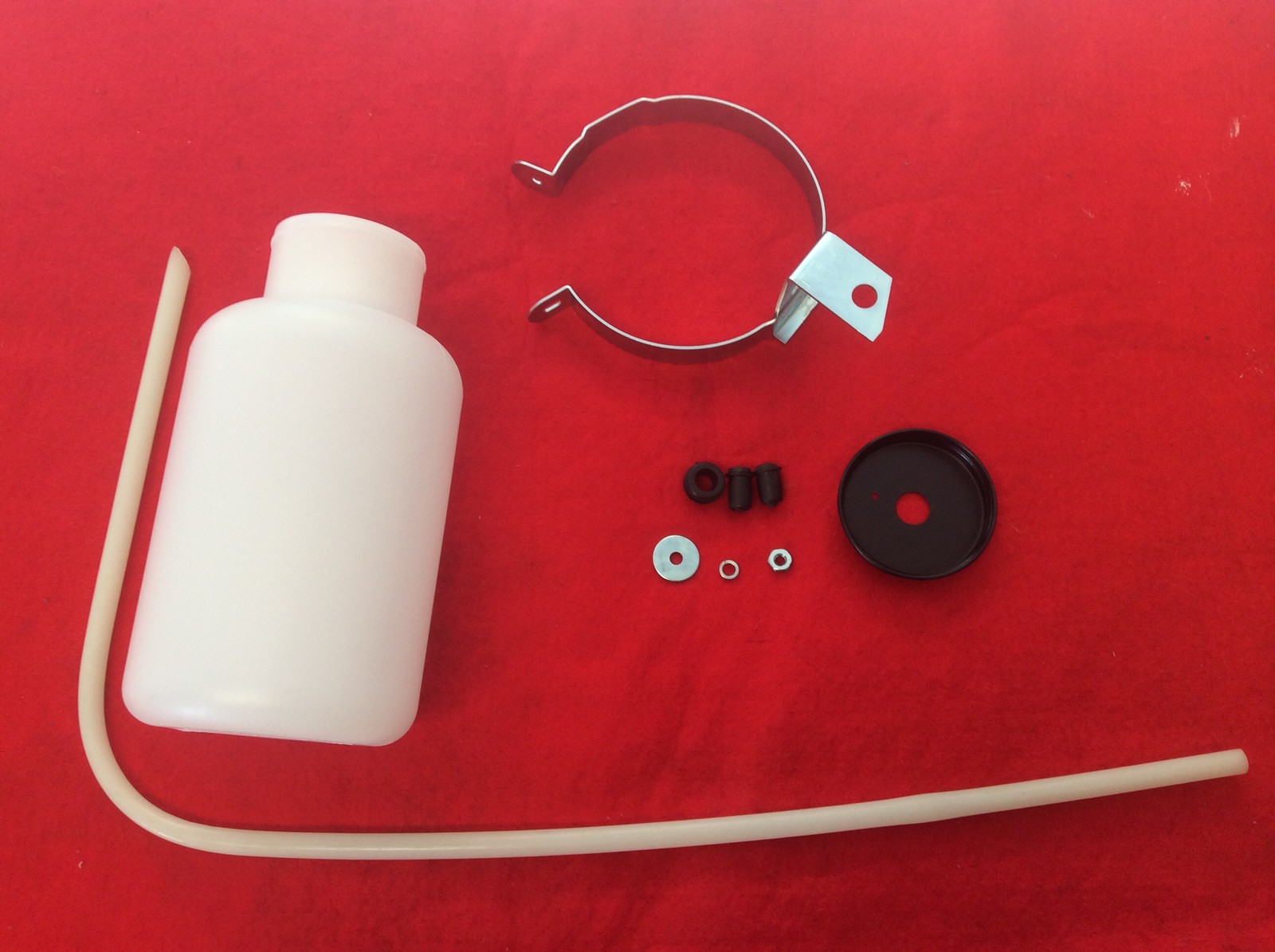 TRIUMPH RADIATOR OVERFLOW BOTTLE CAP BRACKET PIPE COMPLETE KIT 137632KIT 141606