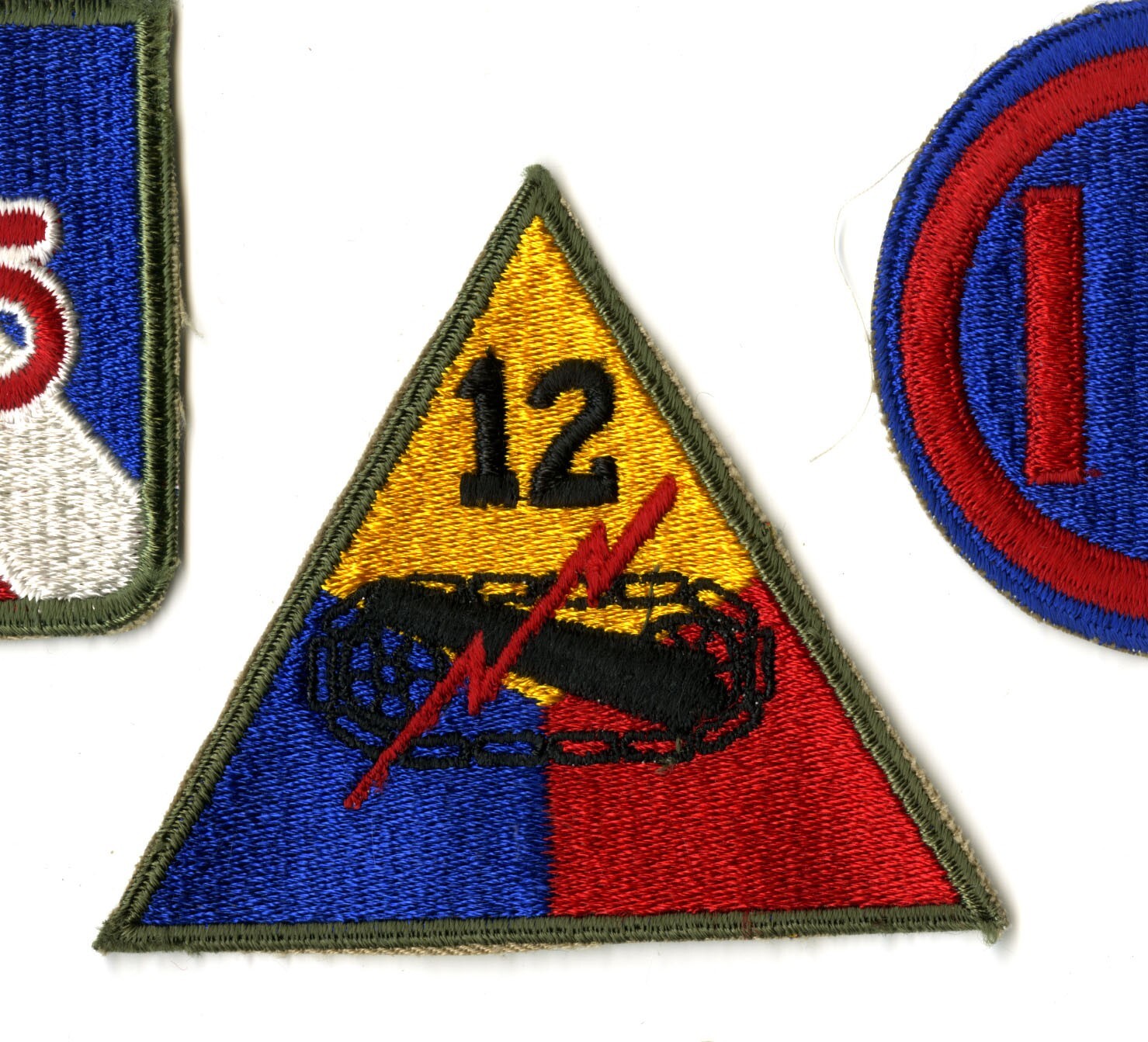 12th Armored Division White Back Patch WWII Vintage France Germany Austria