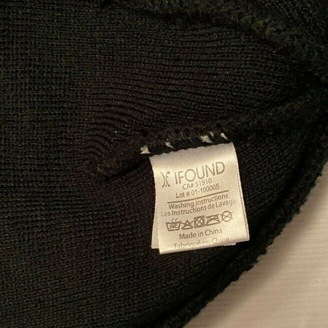 IFOUND Unisex One Size Knit Hat Beanie Black White