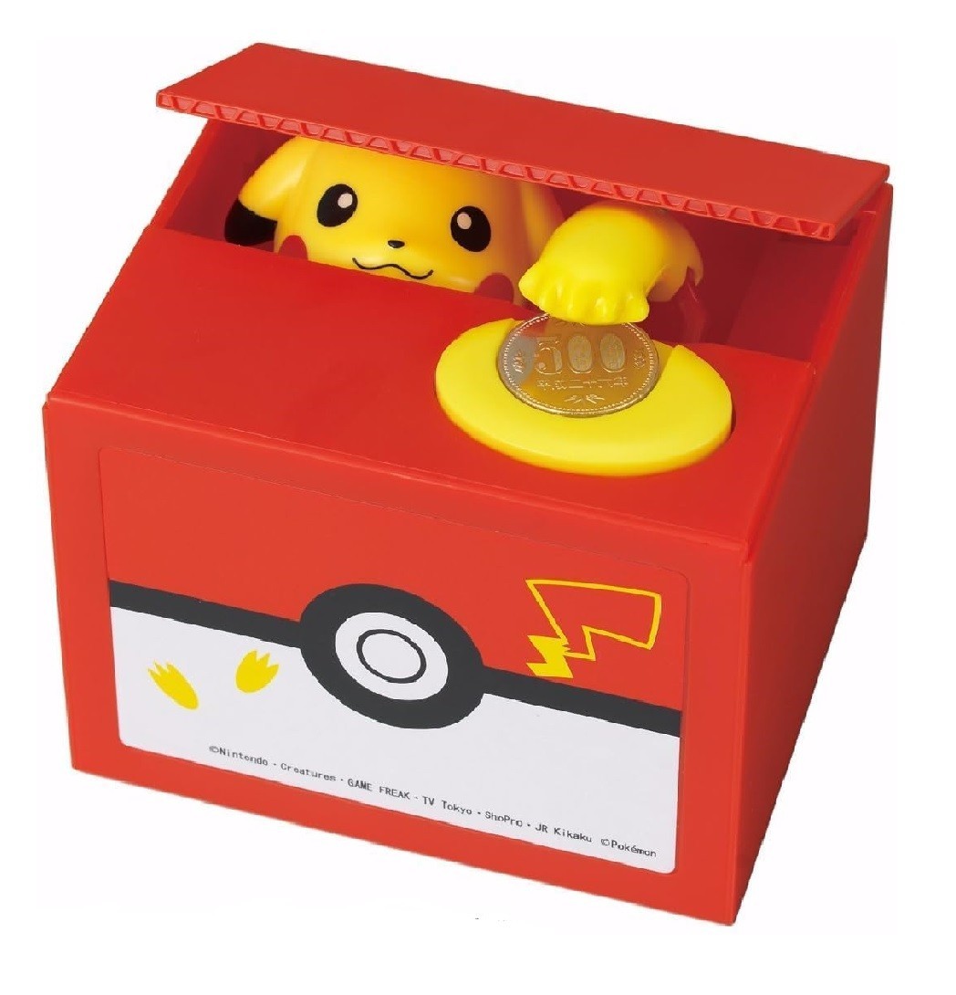 Pikachu Itazura Coin Bank Coin Collector Piggy Size 4.96 × 4.29 × 4.29 Inches