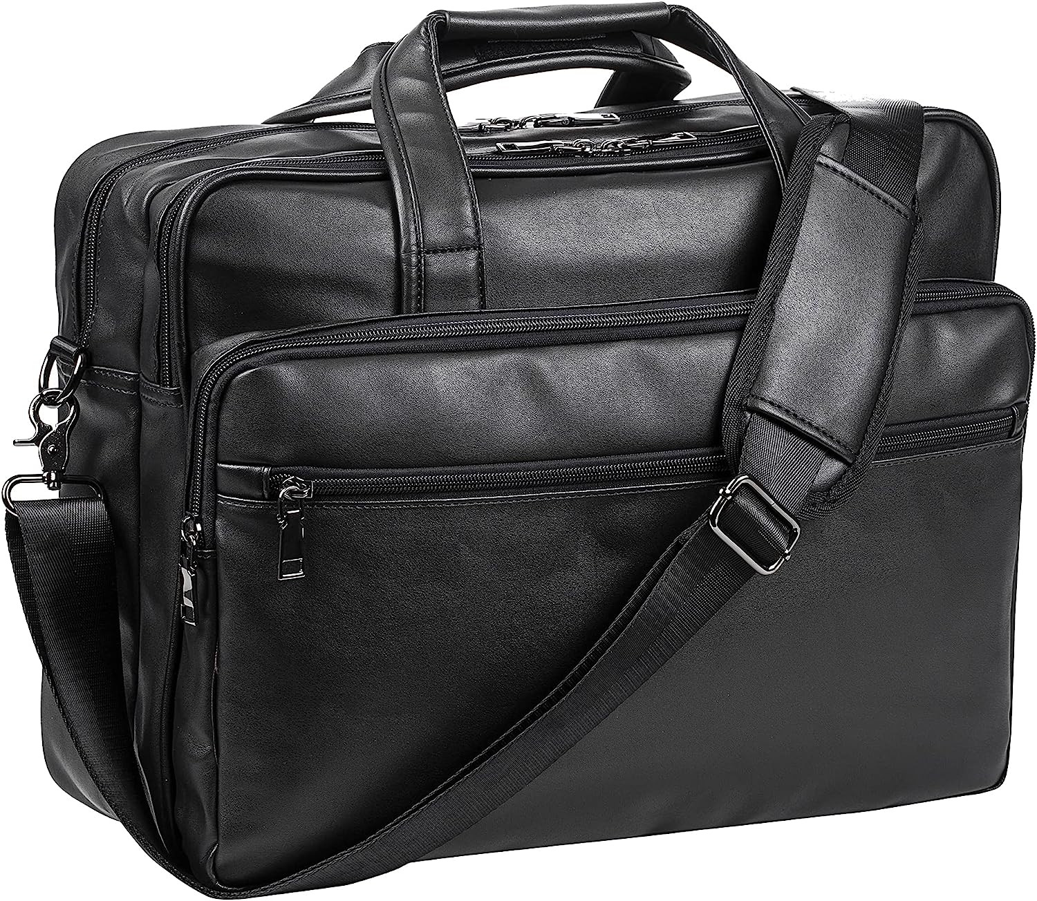 Maletin De Piel Hombre Laptop 15.6 17.3 Pulgadas Mensajero Portafolio Negocios
