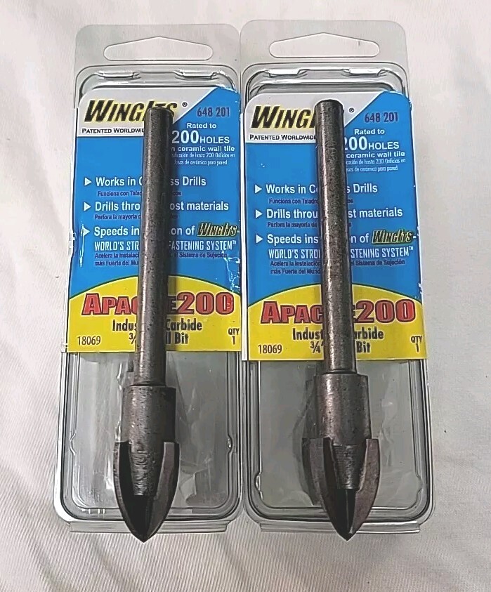 2 Everbilt WingIts Apache 200 3/4" in. Carbide Drill Bits Model 18069