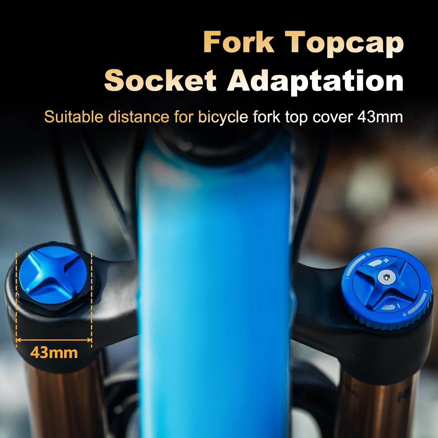 Fork Topcap Socket Orange 43mm 3/8 Drive Flat Socket for 43mm Bike & Motorcycle