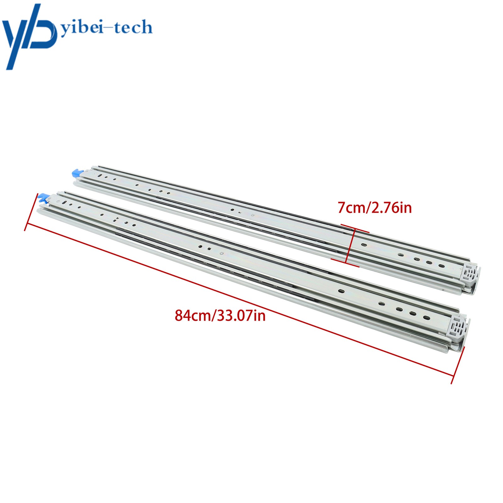 1 Pair Locking Drawer Slides 32" Full Extension & Lock 500 lb Load Capacity