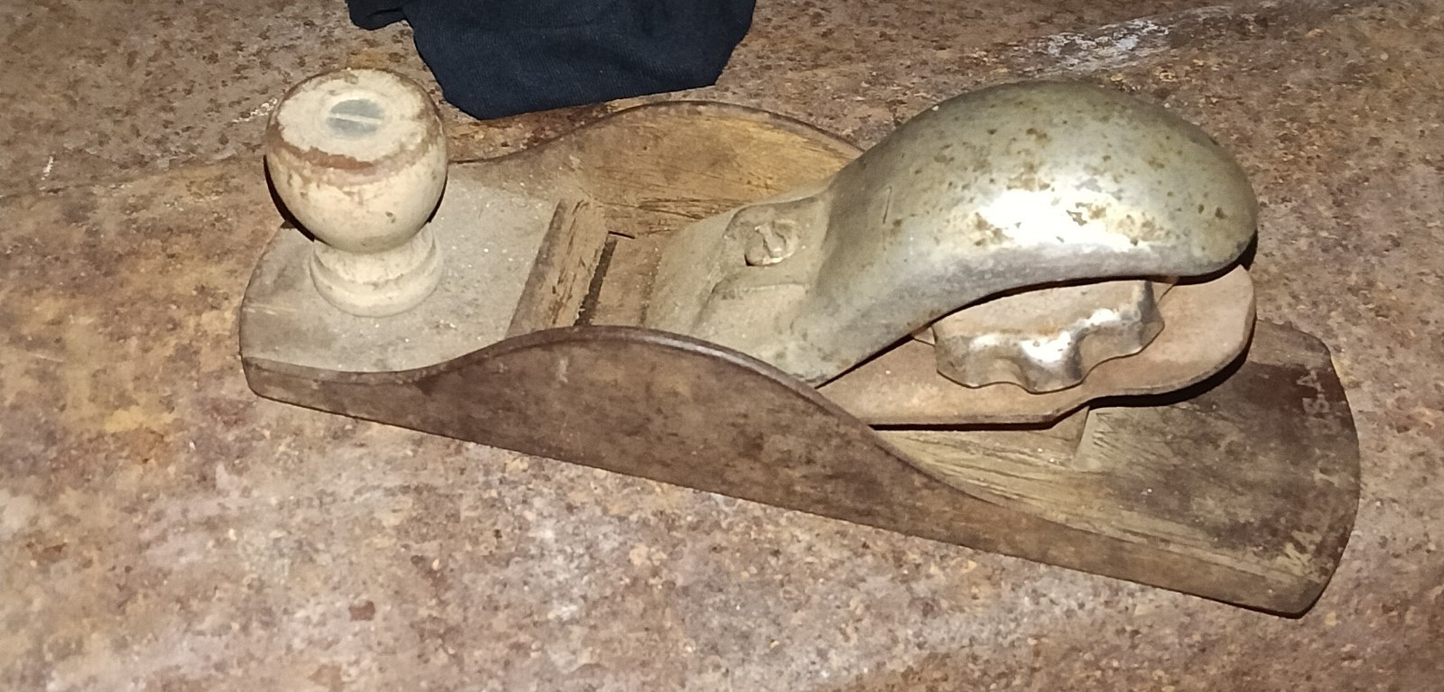 Wooden Bench Plane Hand Plane, Steel Blade, Metal Top, Brown/Silver