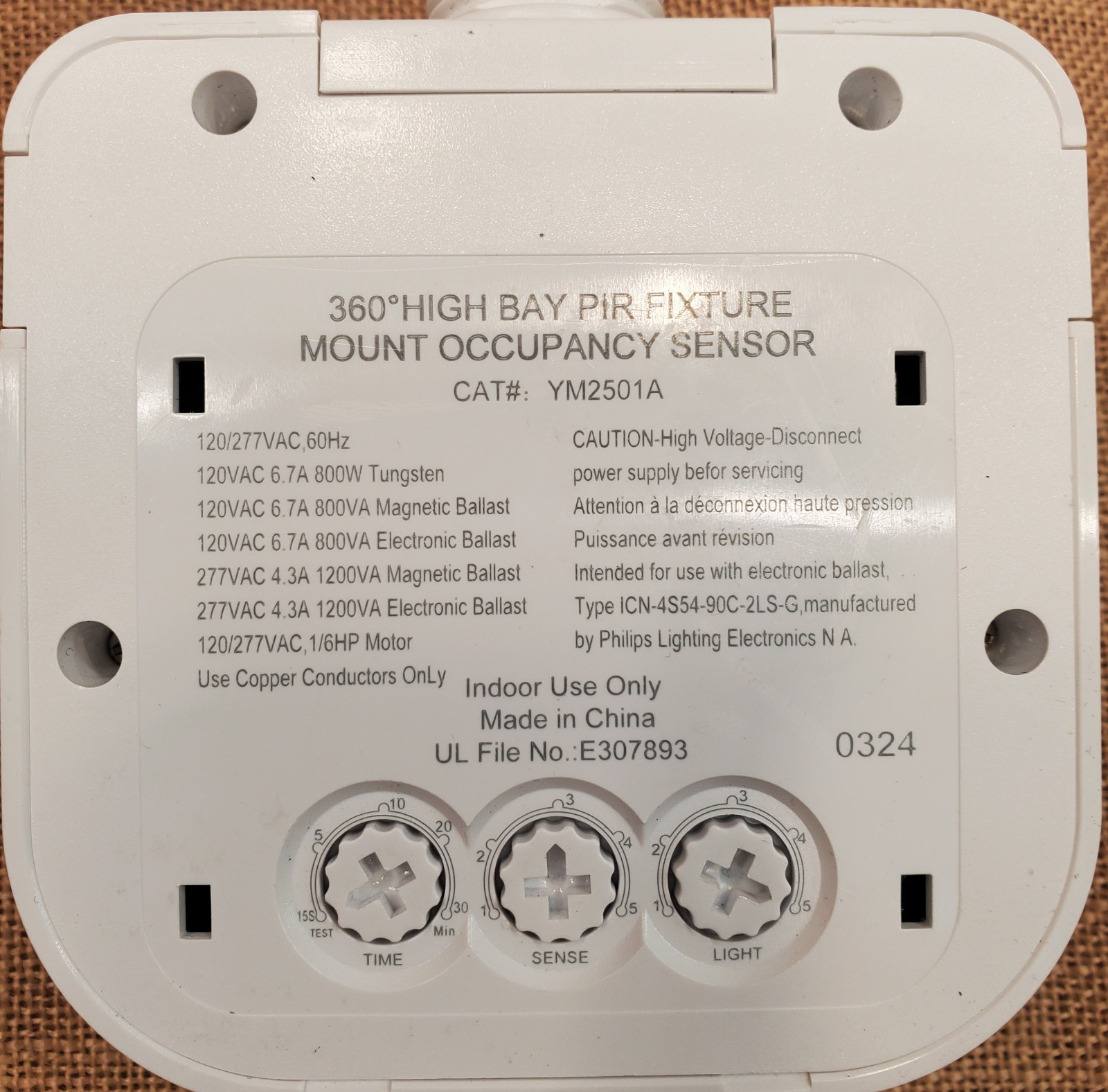 New 360° High Bay PIR Fixture Mount Occupancy Sensor YM2501A
