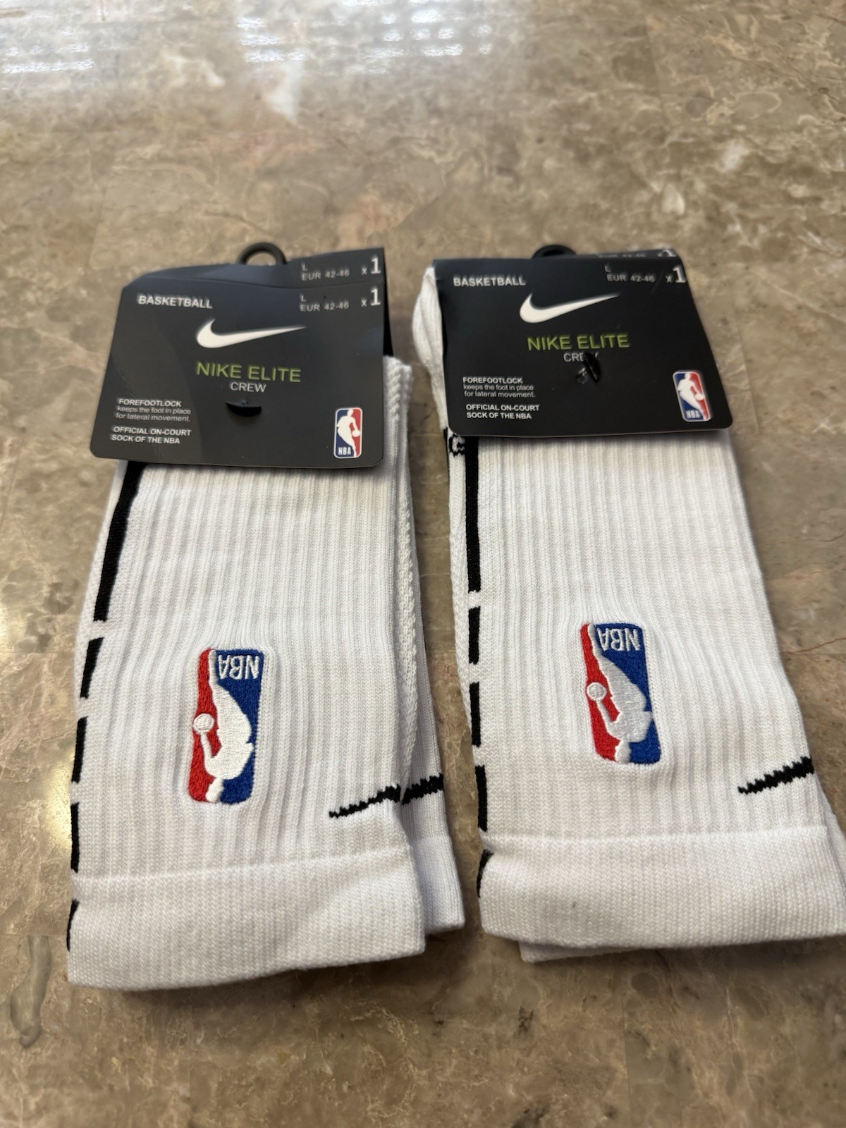 Nike NBA Elite Socks  2 Pair Large(8-12)