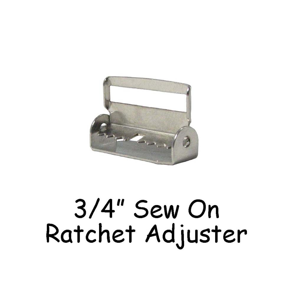 25 - 3/4" Suspender Slide Adjusters / Ratchet Slides w/ Teeth - Nickel Plated