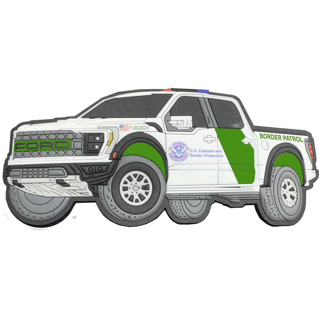 BL17-024 Challenge coin style Border Patrol Truck CBP Rubber Magnet