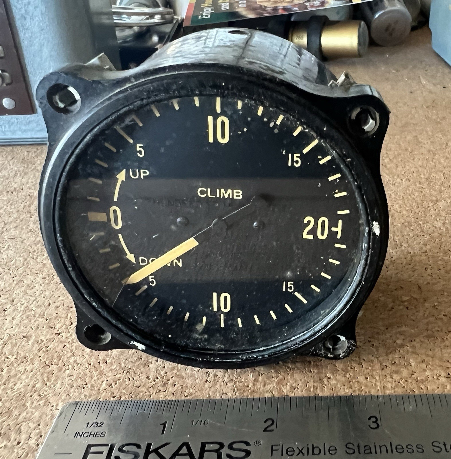 Vintage Kollsman CLIMB Aircraft Airplane Gauge