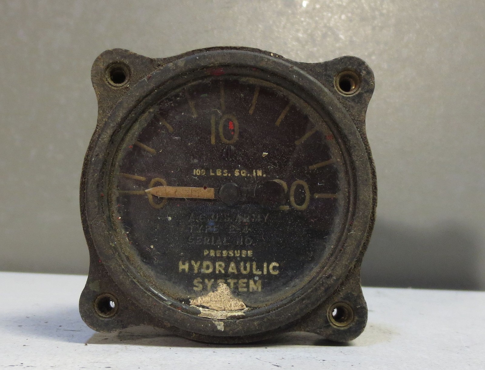 Vintage Motometer 9752-A Hydraulic System Pressure Aircraft Indicator Gauge