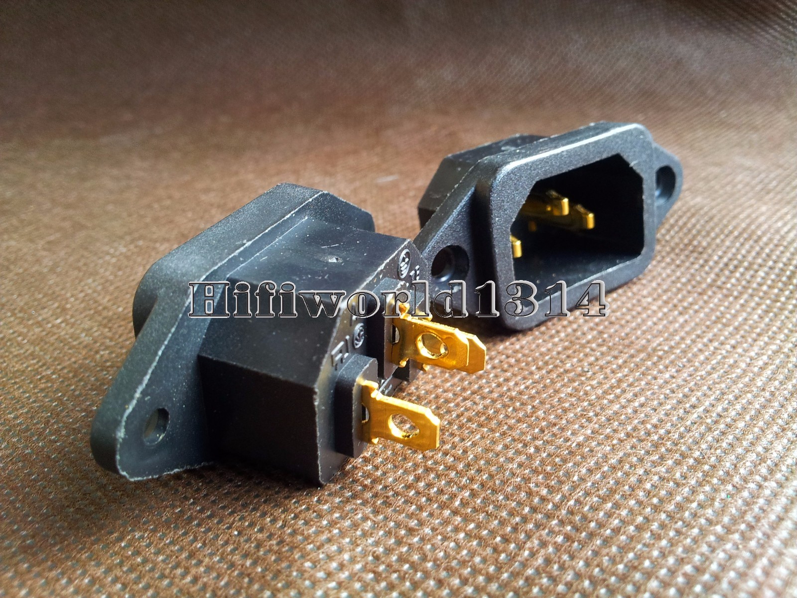 1x Gold Plated IEC AC Inlet Solder Socket Power Socket HIFI